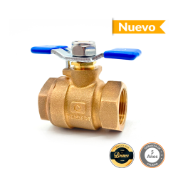 Válvula de Bola para Agua Tipo Mariposa en Bronce Helbert