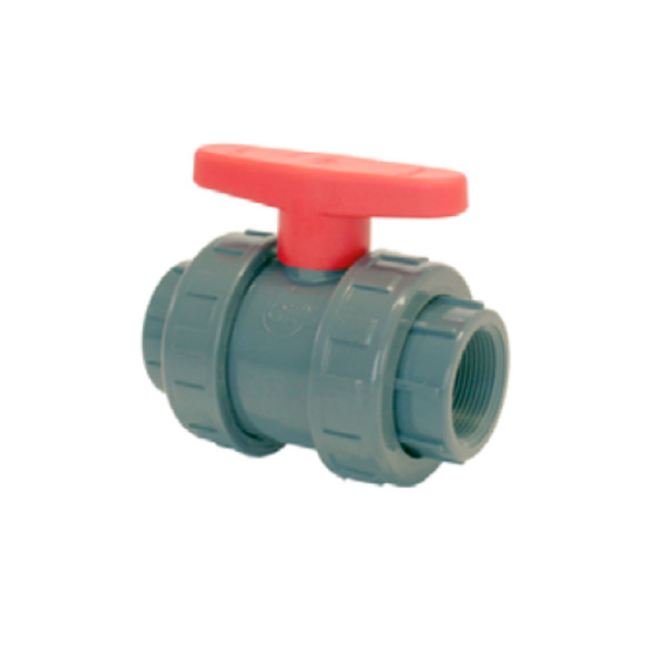 Válvula de Bola de Doble Unión en PVC - U / Rosca NPT