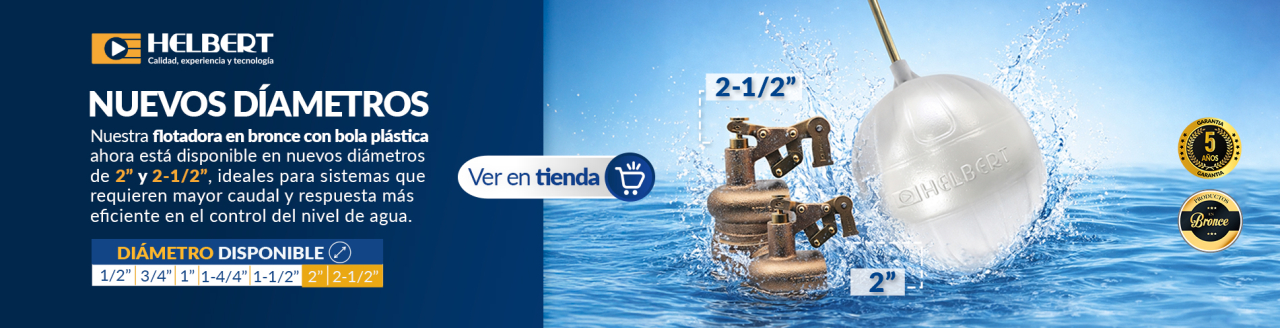Nueva flotadora en bronce  con bola plastica