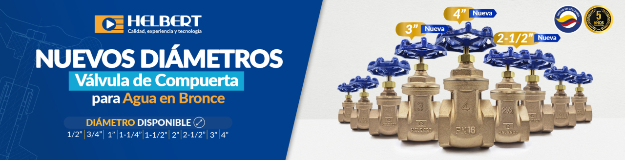 Nuevos diámetros compuerta