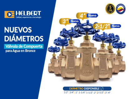 Nuevos diámetros compuerta